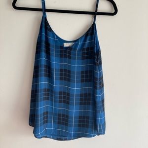 Aritzia babaton plaid blue camisole XS